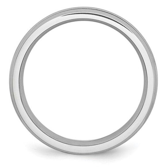 Chisel Cobalt Polished & Satin Grooved 6mm Band - Picture 2 of 9